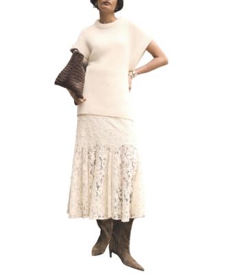  Women's Lace Flounce Midi Skirt