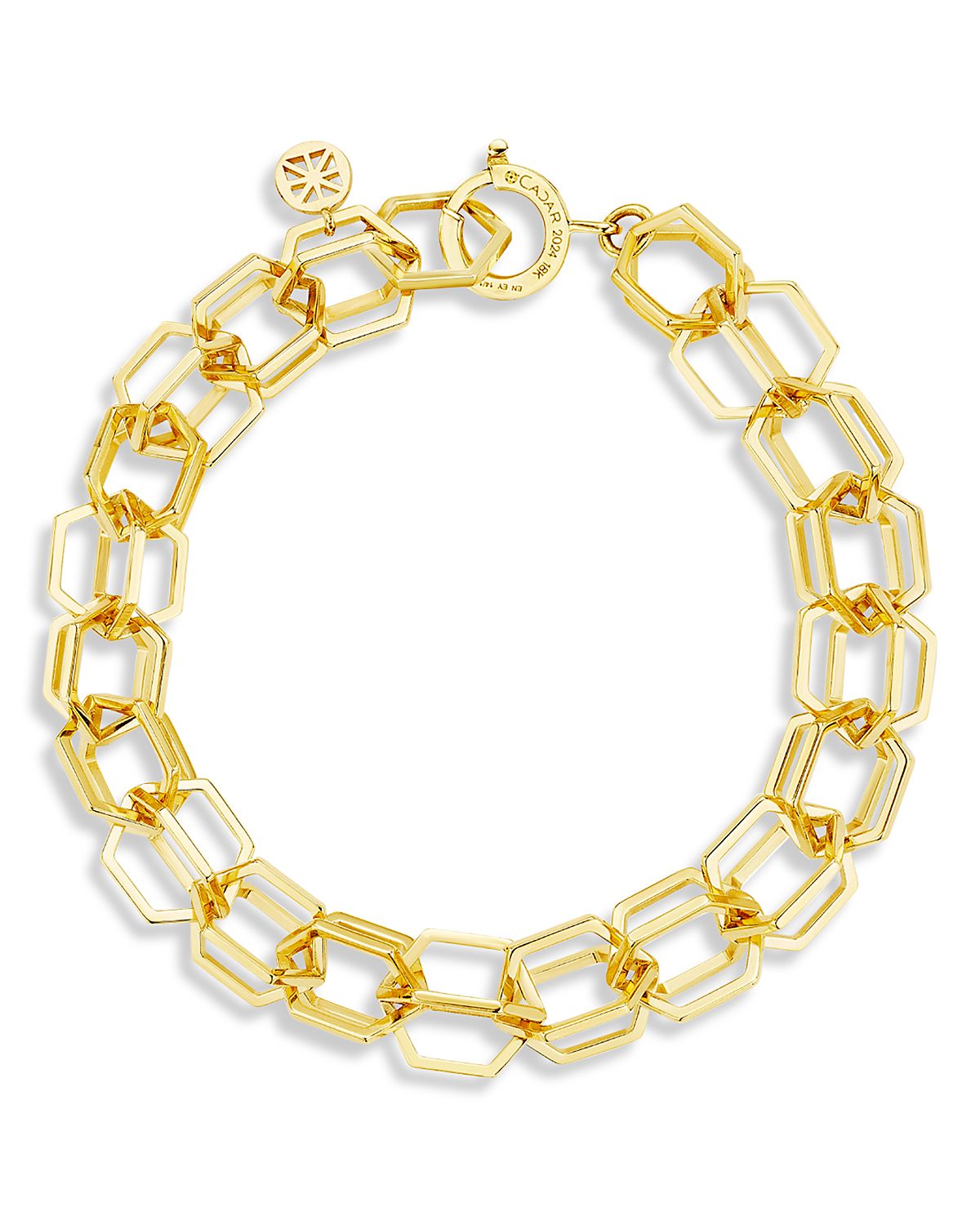 Cadar 18K Yellow Gold B Home Open Link Bracelet