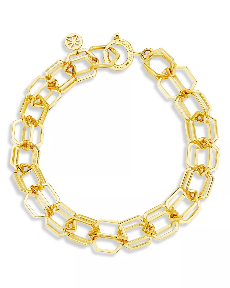 Cadar 18K Yellow Gold B Home Open Link Bracelet