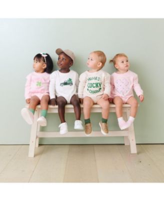 Girls' Lucky Charm St. Patrick's Day Long Sleeve Romper - Baby