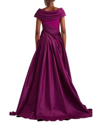  Blanka Draped Contrast Taffeta Ball Gown