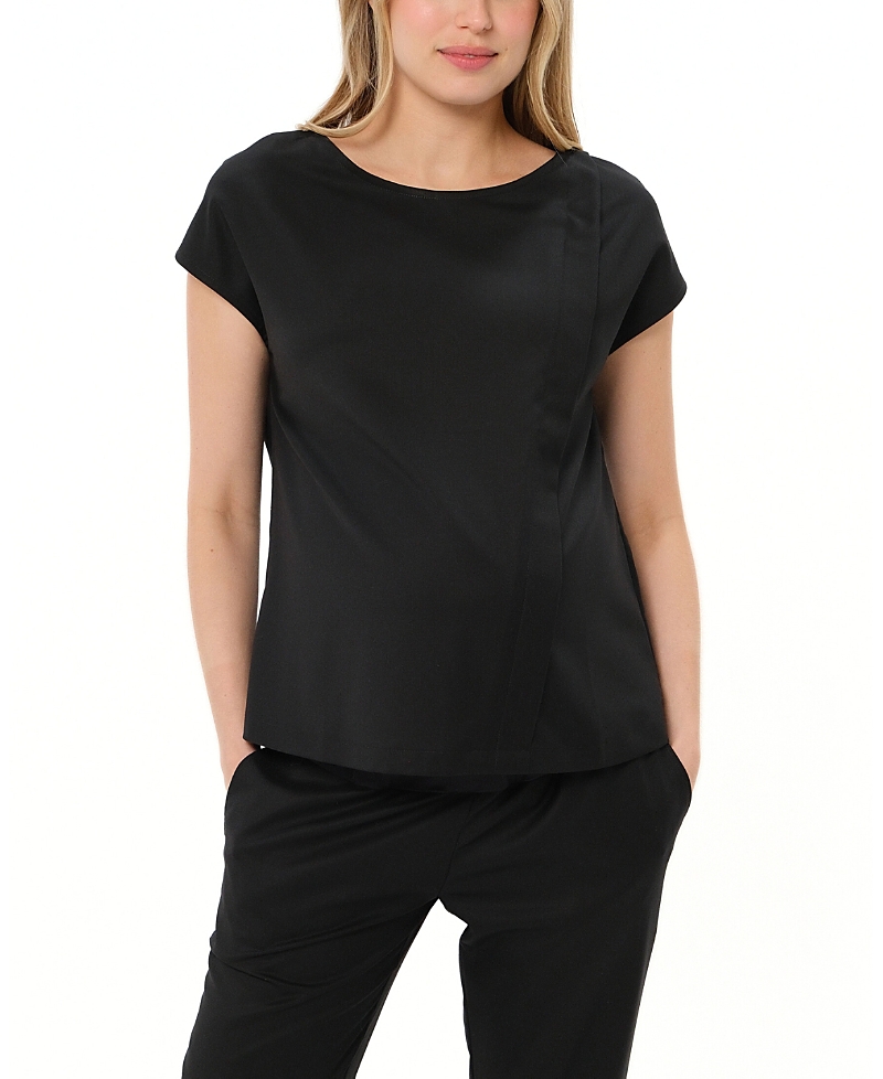 Marion Women's Concealed Nursing Zip Satin Maternity Shell Top