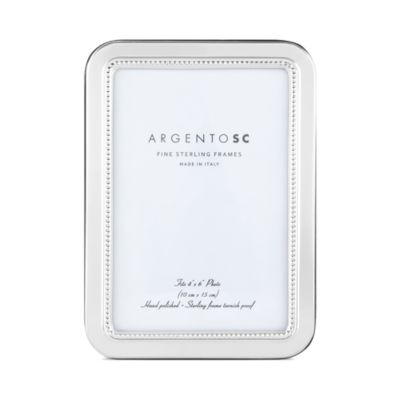 Curved Inner Bead Sterling Silver Frame, 4" x 6"