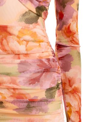 Mesh Long Sleeve Midi Dress - Exclusive 