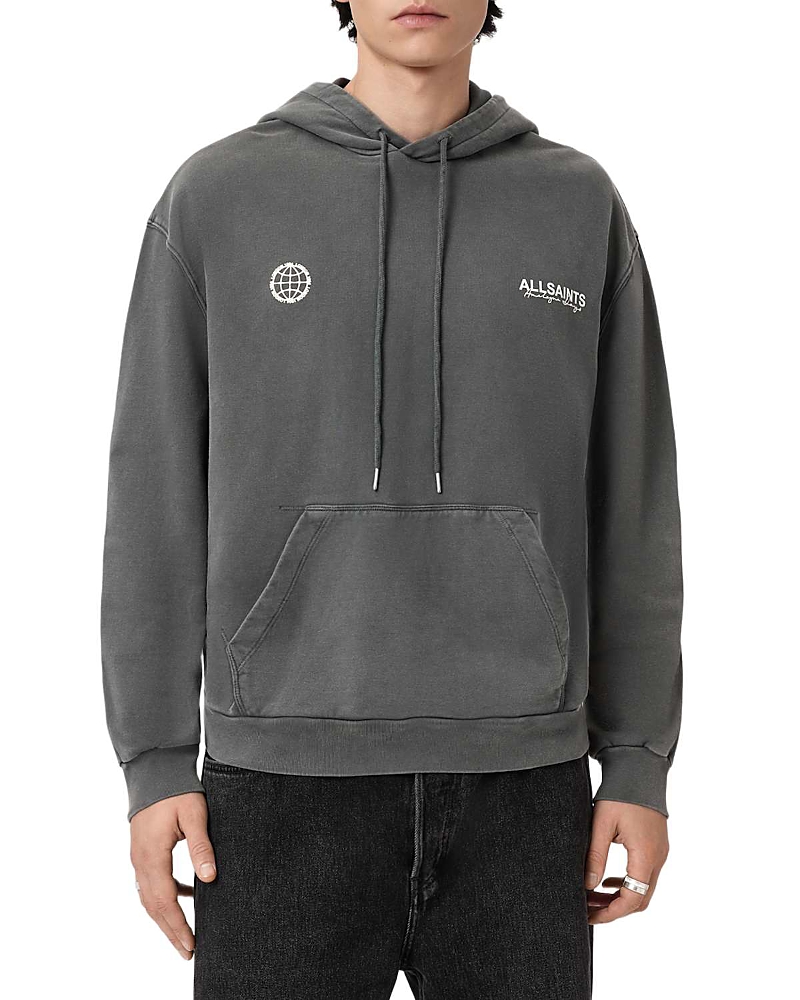 Allsaints Emblem Drawstring Logo Hoodie