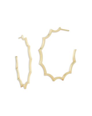 18K Yellow Gold Clive Scalloped Hoop Earrings