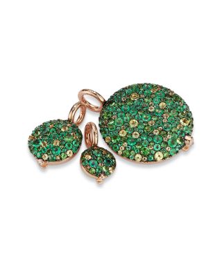 18K Yellow Gold Green Emerald OC X WF Pebble Charm