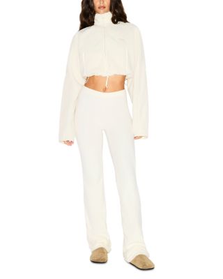 Teddy Funnel Neck Cropped Jacket