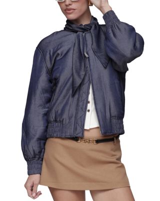 Scarf Tie Bomber Jacket