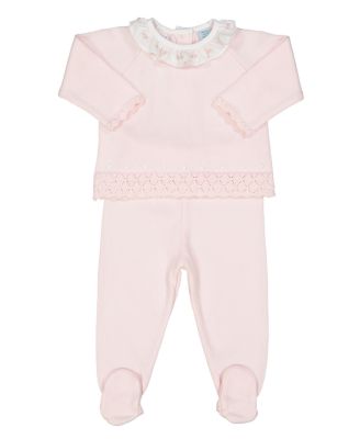 Girls' Rose Ruffle Collar Diamond Knit Set - Baby