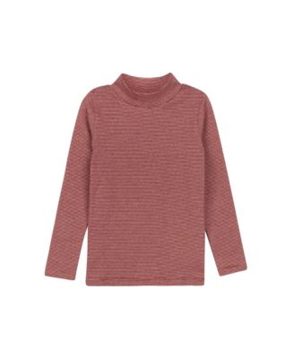 Girls' French Terry Autumn Kids Collection Turtle Neck Top - Baby, Little Kid, Big Kid