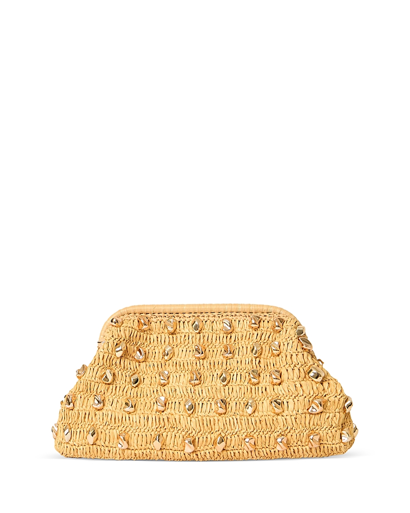 Btb Los Angeles Galia Studded Raffia Clutch