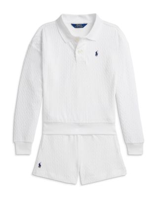 Girls' Mini Cable Terry Polo Shirt & Shorts Set - Big Kid