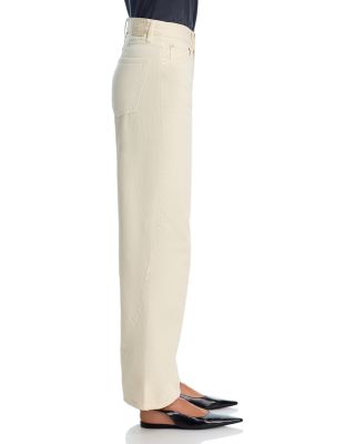 High Rise Baggy Wide Leg Jeans in Ecru