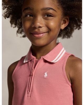 Girls' Stretch Mesh Half-Zip Boxy Polo Shirt - Little Kid