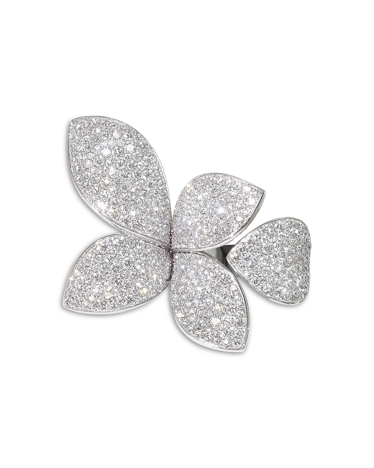 Pasquale Bruni 18K White Gold Giardini Segreti Diamond Pave Flower Statement Ring