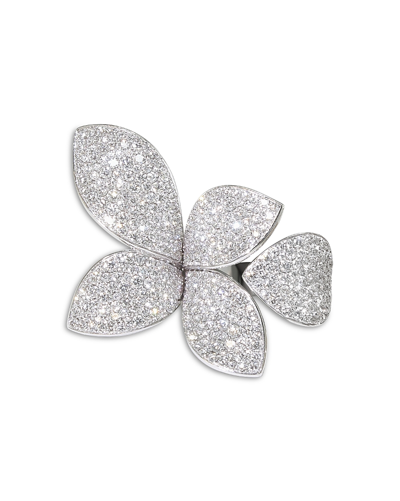 Pasquale Bruni 18K White Gold Giardini Segreti Diamond Pave Flower Statement Ring
