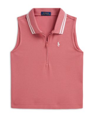 Girls' Stretch Mesh Half Zip Boxy Polo Shirt - Big Kid