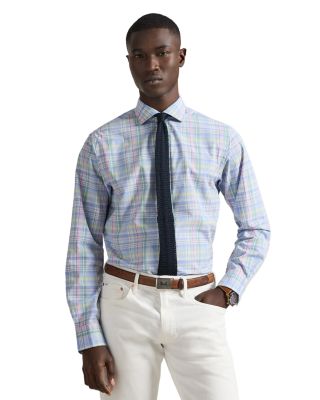 Classic Fit Plaid Slub Linen Shirt