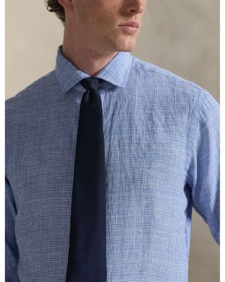 Classic Fit Plaid Linen Shirt