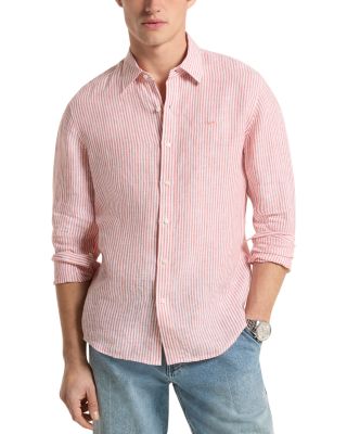 Long Sleeve Stripe Linen Shirt