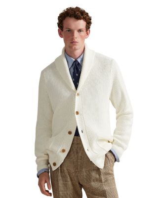 Cotton Shawl-Collar Cardigan