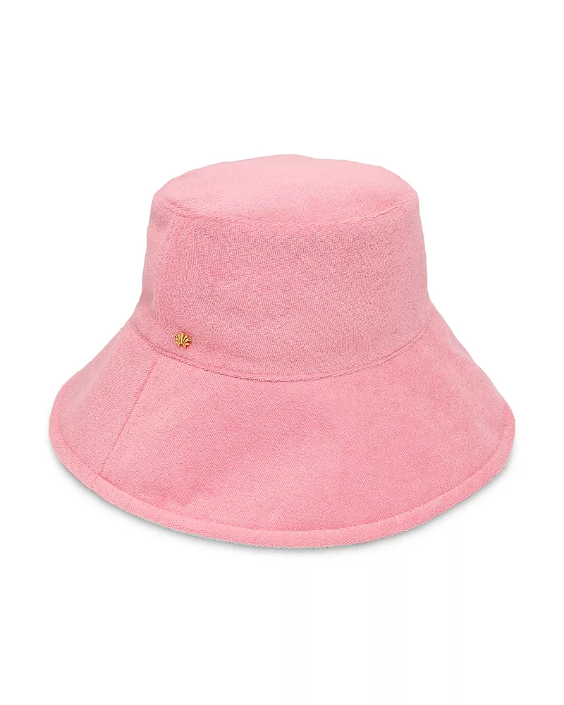 Lele Sadoughi Reversible Terry Long Brim Bucket Hat