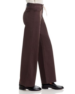 Ari High Rise Drawstring Waist Wide Leg Jeans in Rich Chocolate