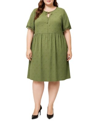 Tied Neck Tassel Short Sleeve Mini Dress