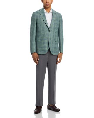 Midland Wool, Silk & Linen Plaid Regular Fit Sport Coat