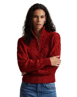 Quarter Zip Cable Knit Sweater