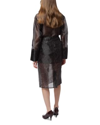 Tyra Organza Leopard Midi Skirt