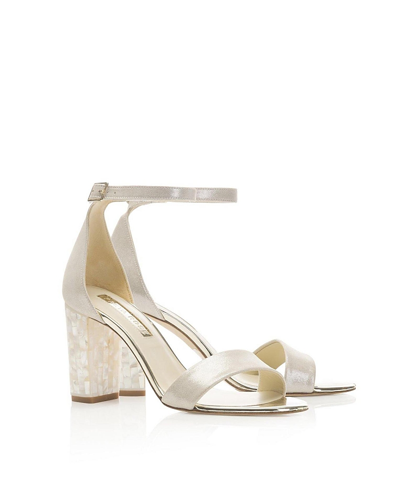 Freya Rose Women's Martene Ankle Strap Pearl Heel Sandal