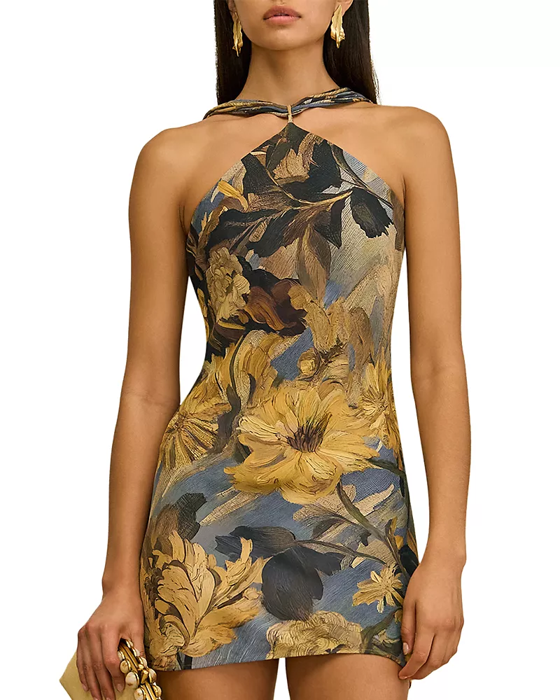 Cult Gaia Alex Halter Mini Dress