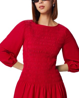 Smocked Bodice Midi Dress