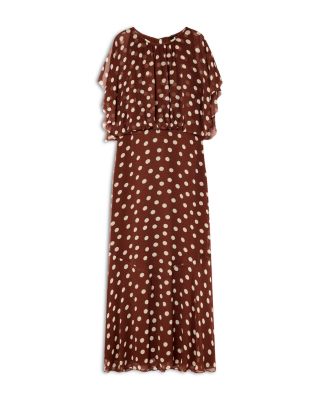 Polka Dot Print Midi Dress