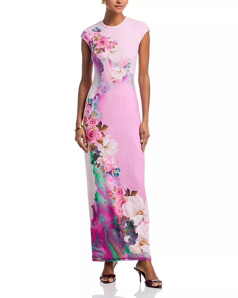 Afrm Cody Dress in Marble Floral