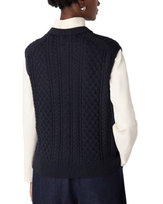 Wool Blend Cable Detail Knit Tank