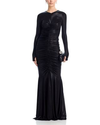 Shirred Front Fishtail Gown 