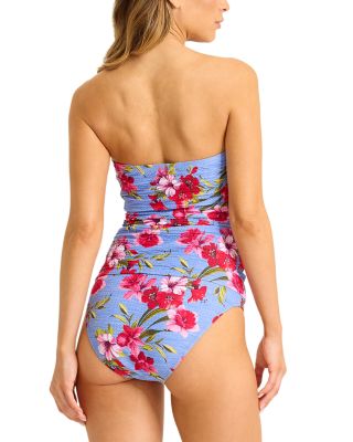 Chambray Beach Bandini & Shirred Bottom