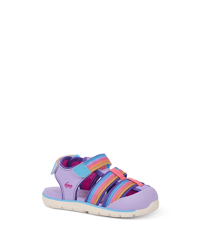 See Kai Run Girls' Wilder Ii Lavender Rainbow Sandals - Toddler
