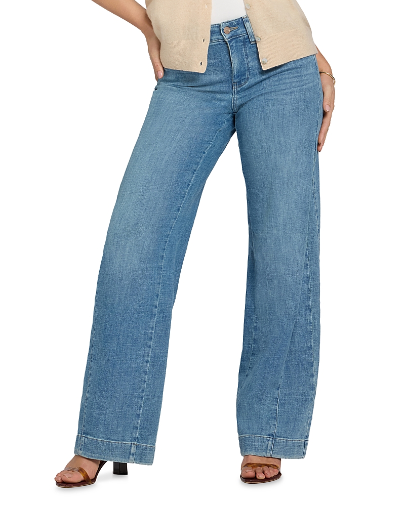 Nydj Teresa High Rise Wide Leg Side Godet Jeans in Dawn Rock