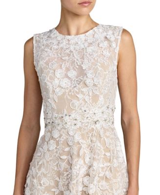 Floral Embroidered High Neck Midi Dress