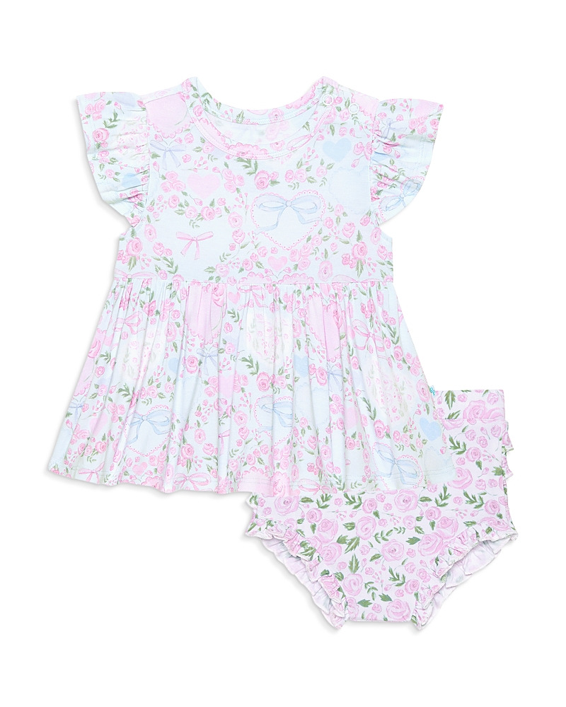 Posh Peanut Girls' Josephine Peplum Ruffled Bummie Set - Baby