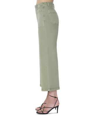 Zooey Patch Pocket Utility Jeans in Slate Green