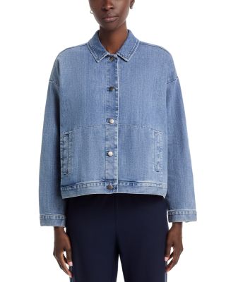 Cotton Stretch Denim Classic Collar Jacket