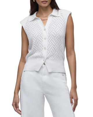 Knitted Sleeveless Collared Top