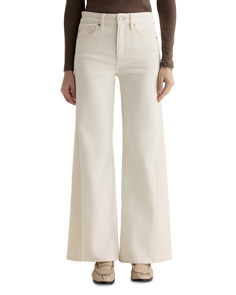Ag Saige Mid Rise Wide Leg Jeans in Powder/Ecru