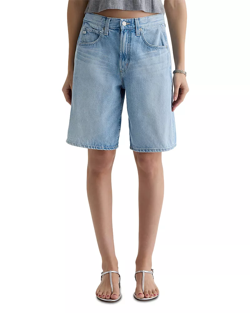 Ag Hattie High Rise Denim Bermuda Shorts