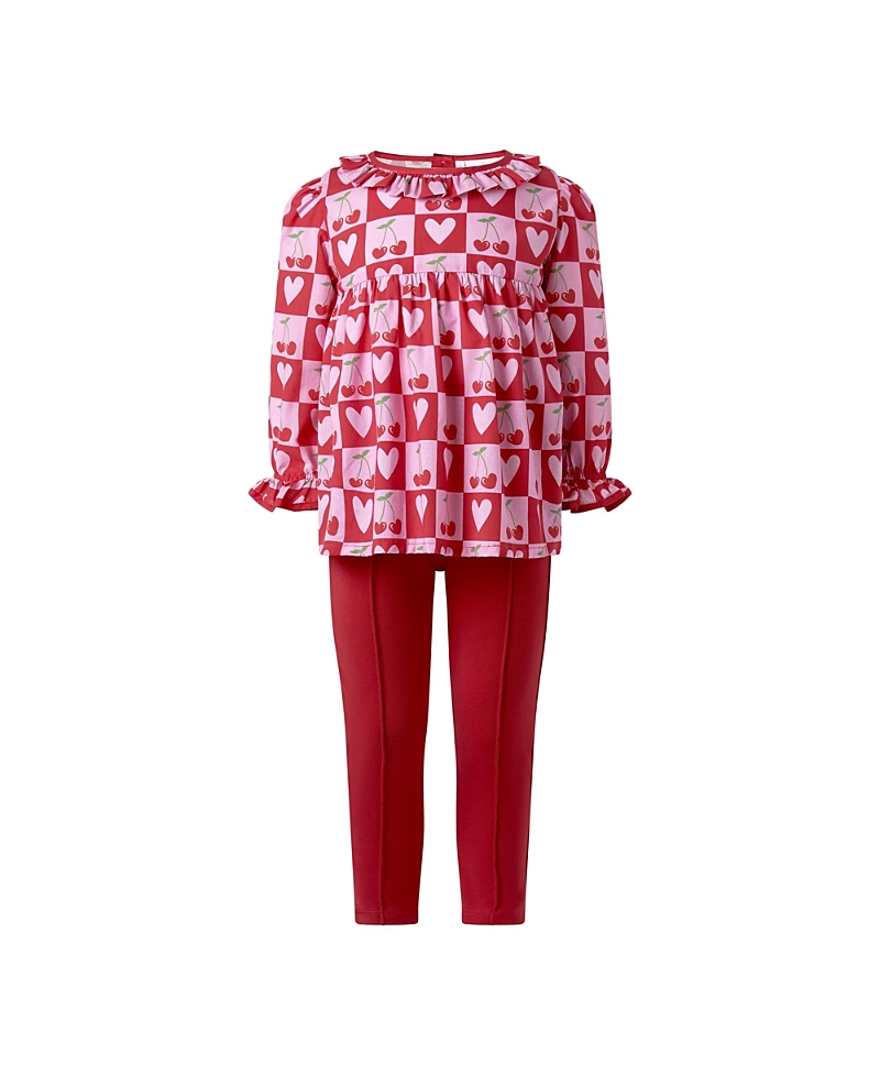 Rachel Riley Girls' Cherry Heart Blouse & Leggings Set - Little Kid, Big Kid